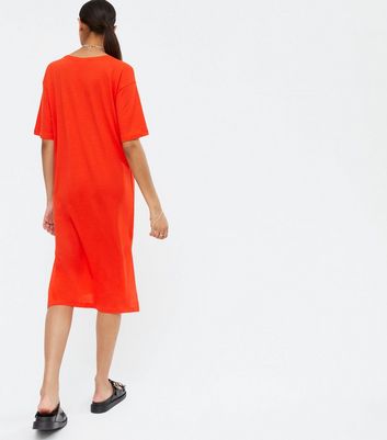 burnt orange t shirt dress