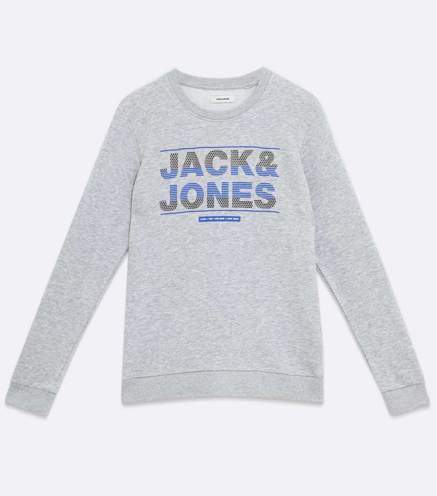 Jack & Jones Pale Grey Logo Crew Sweatshirt Image 5