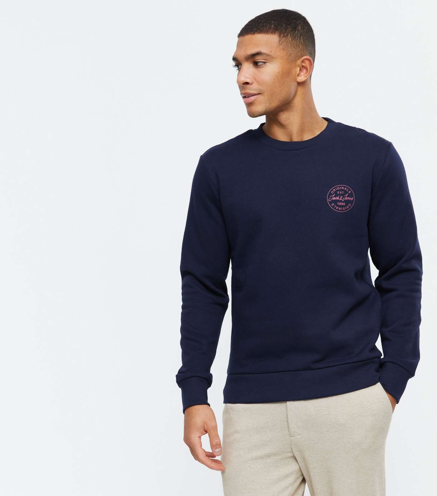 Jack & Jones Navy Circle Logo Sweatshirt