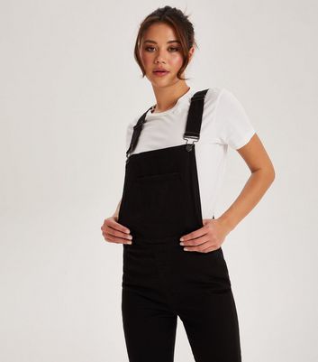 Urban Bliss Black Denim Dungarees, New Look