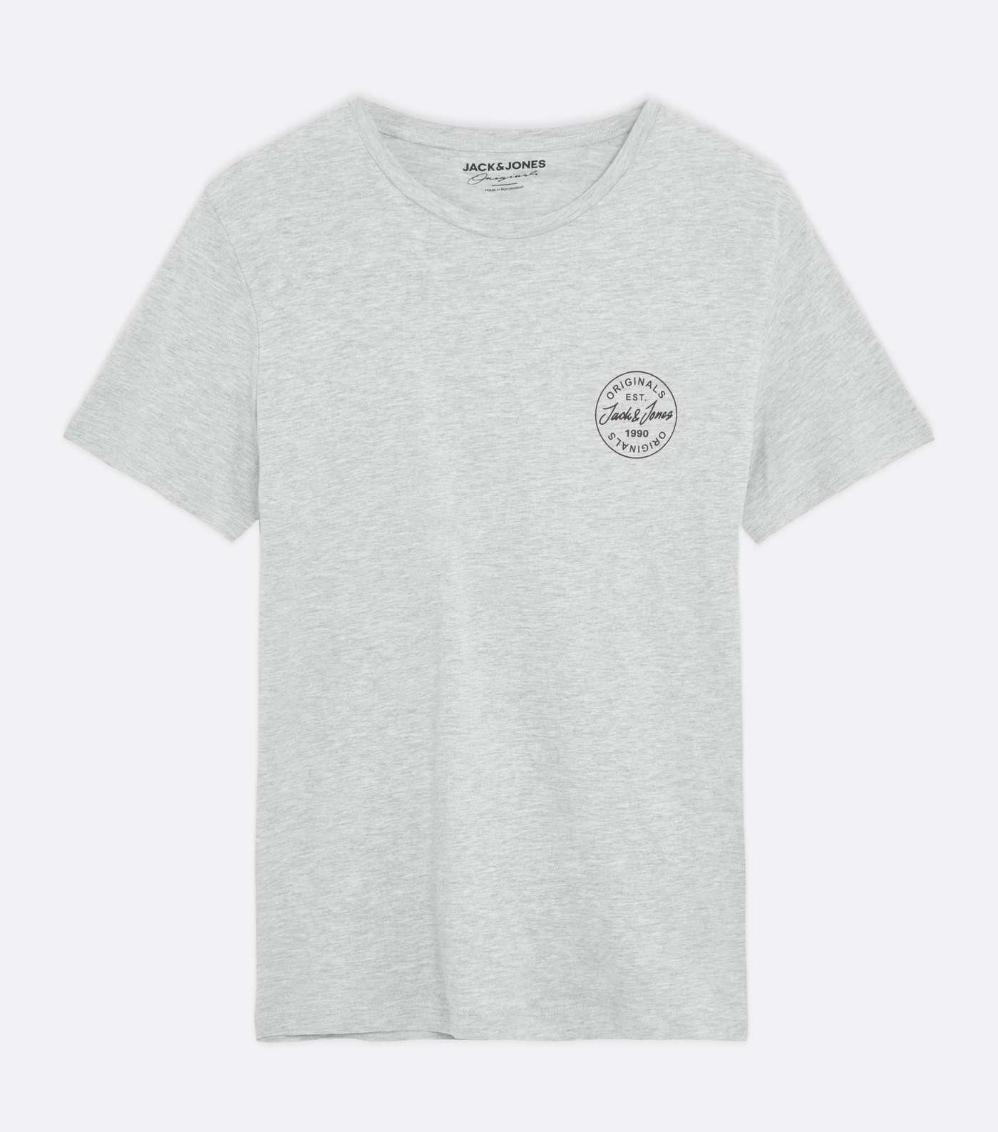 Jack & Jones Pale Grey Circle Logo Crew T-Shirt Image 5