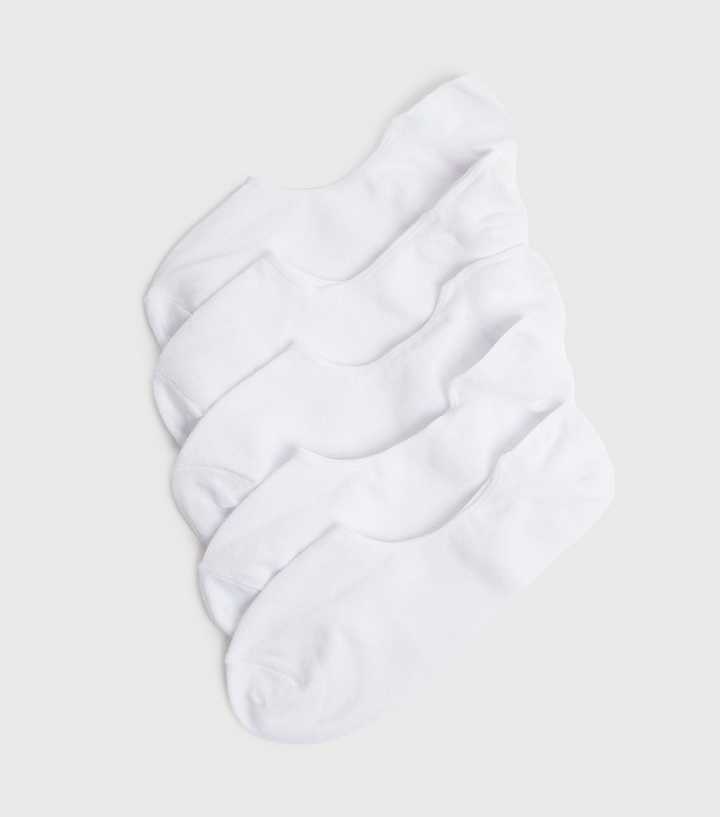 5 PACK White Trainer Socks