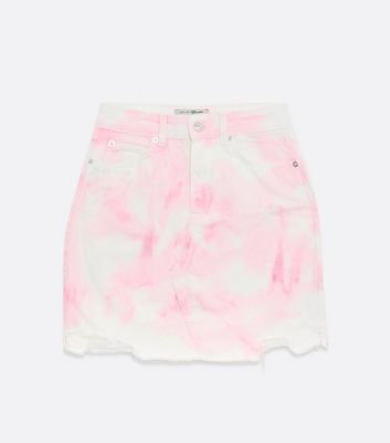 tie dye denim skirt