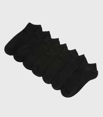 Boys 7 Pack Black Invisible Trainer Socks