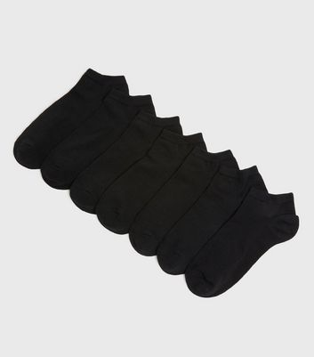 Boys 7 Pack Black Invisible Trainer Socks