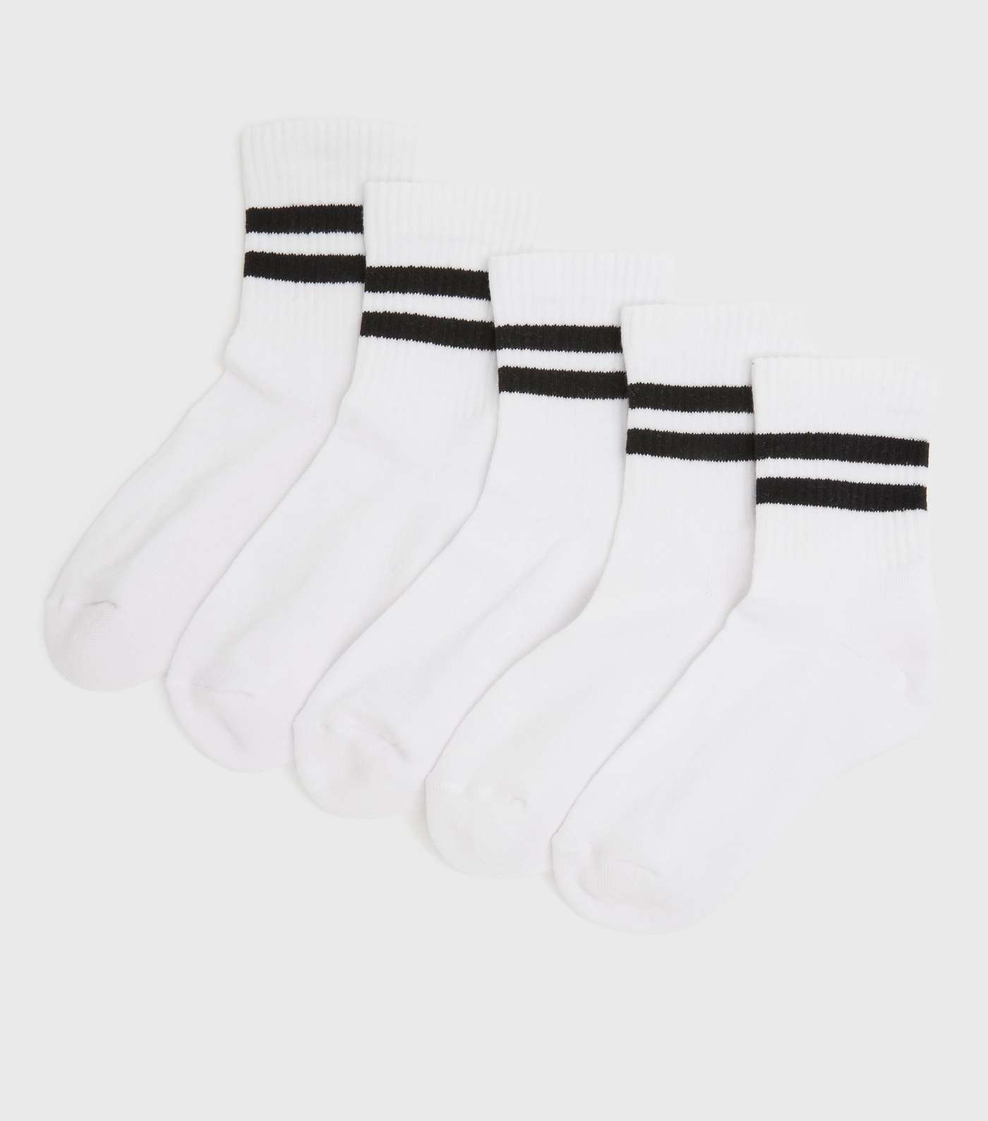 Boys White Sports Stripe Ribbed Socks