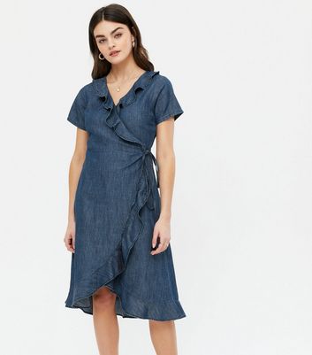 gap denim wrap dress