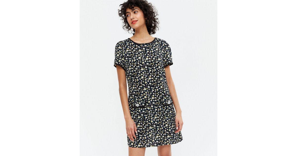 yumi black floral dress