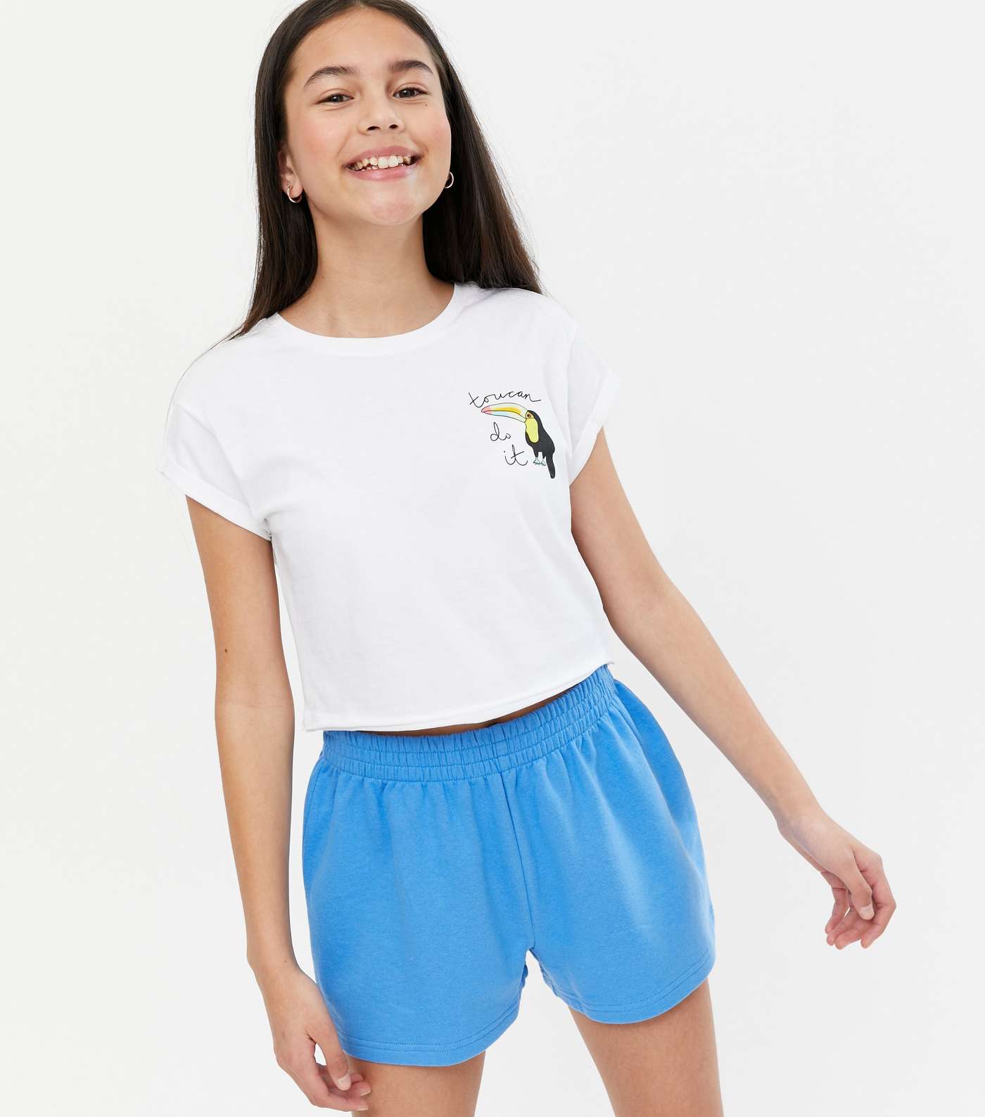 Girls White Toucan Do It Pocket Logo T-Shirt