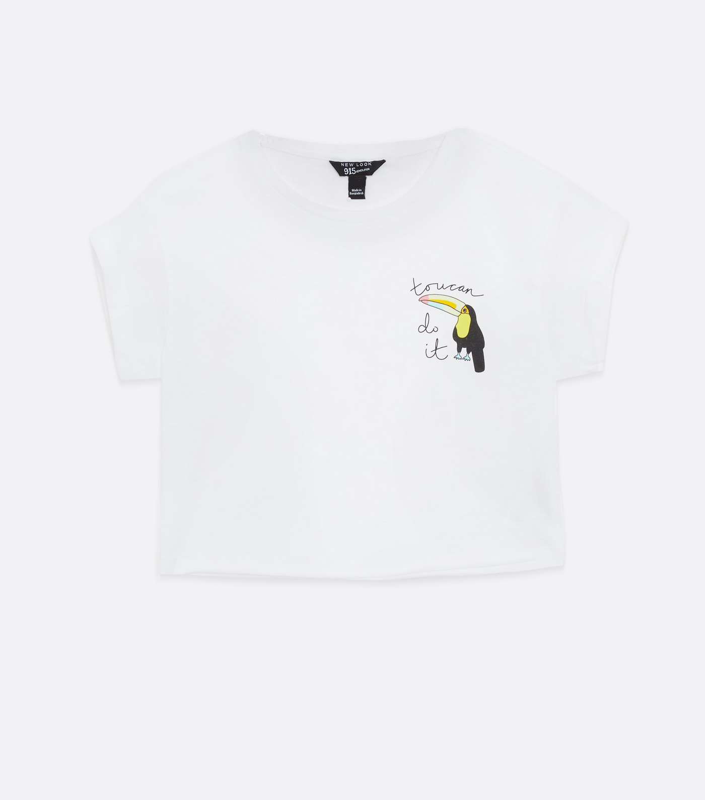 Girls White Toucan Do It Pocket Logo T-Shirt Image 5