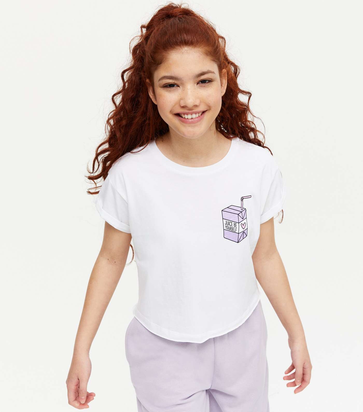 Girls White Juice Be Yourself Logo T-Shirt
