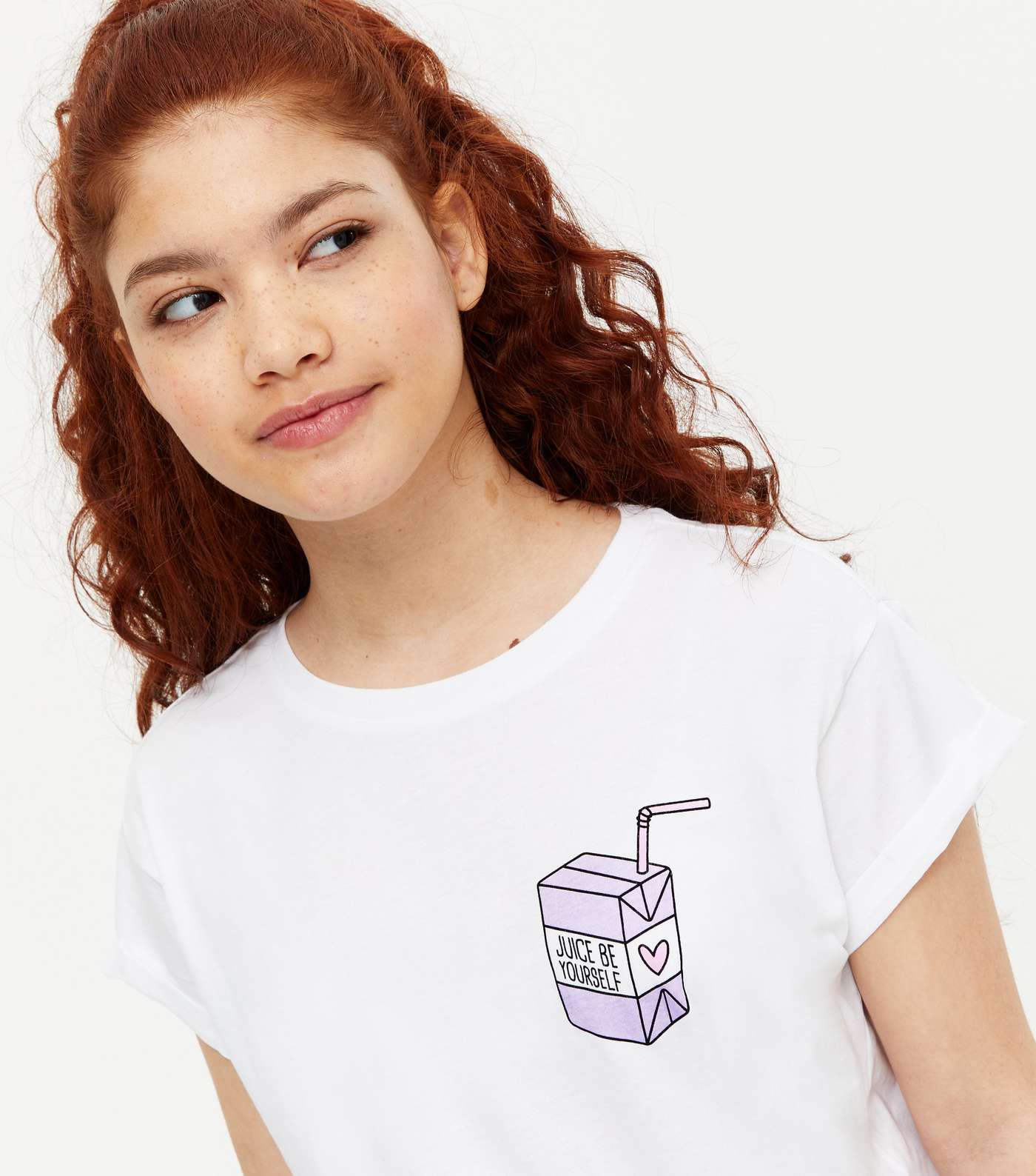 Girls White Juice Be Yourself Logo T-Shirt Image 3