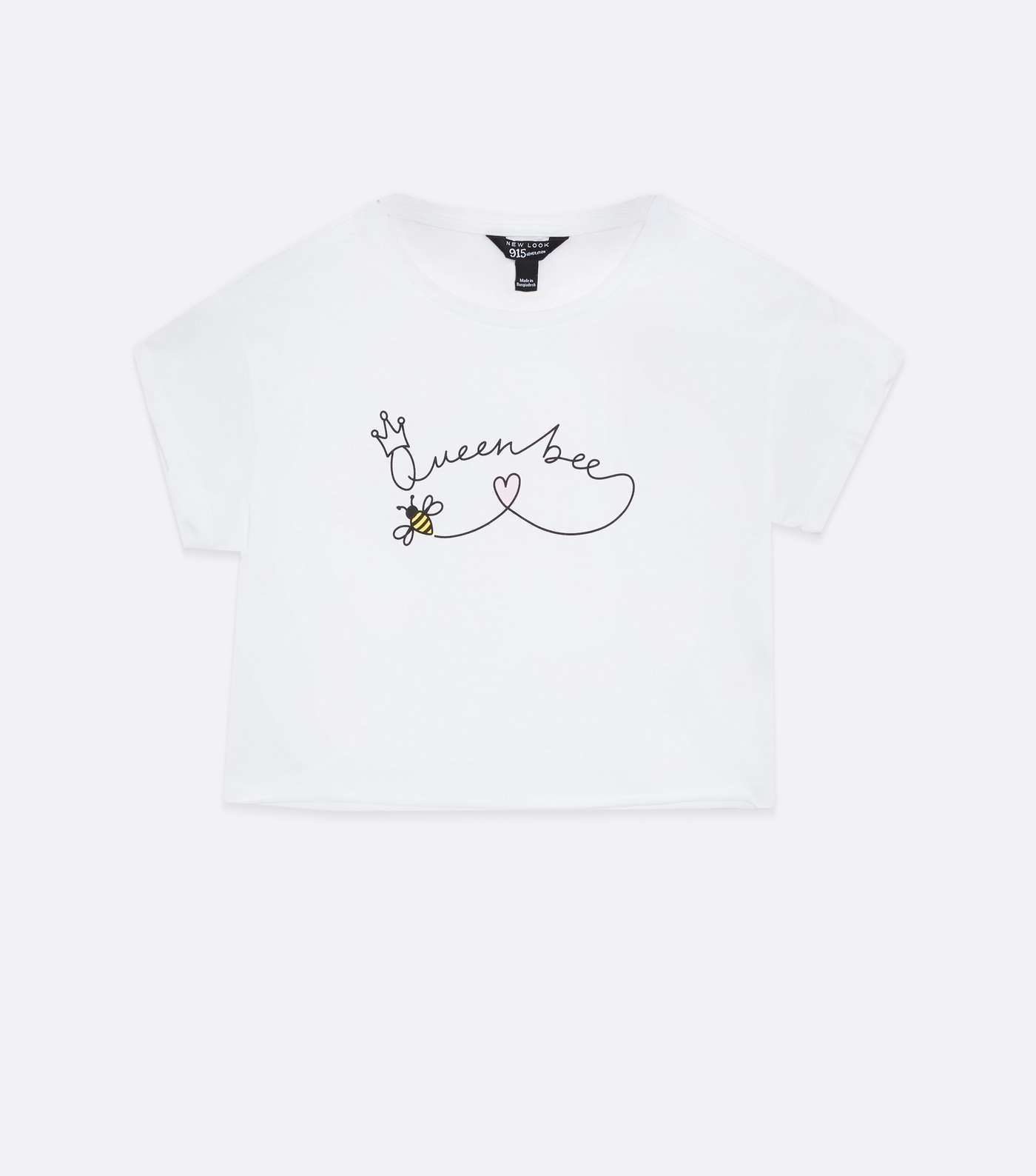 Girls White Queen Bee Logo T-Shirt Image 5