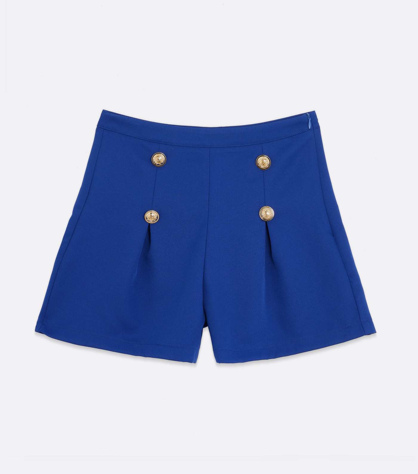 Bright Blue Button Front Utility Shorts Image 5