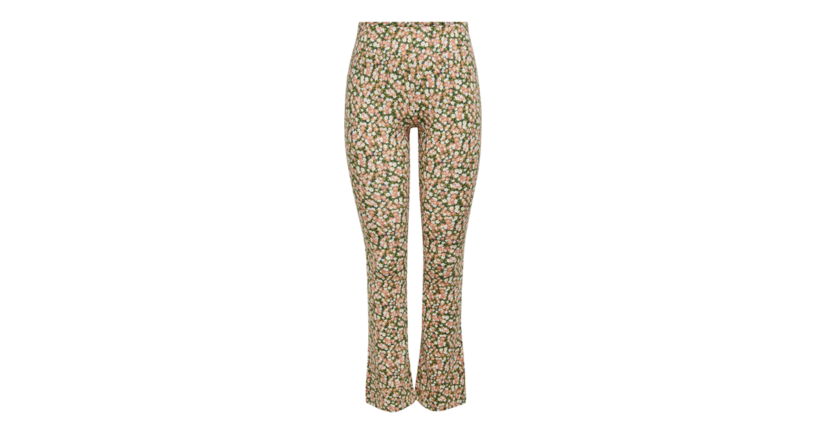 ONLY Green Floral Flared Trousers | New Look