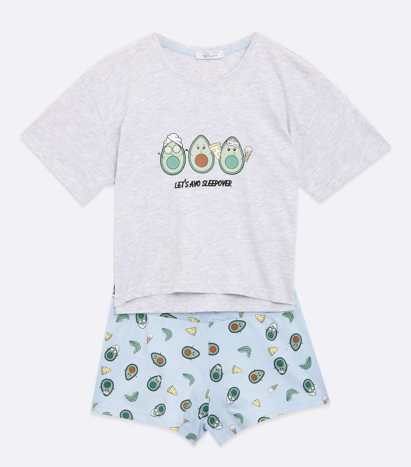 Girls Mint Green Avocado Logo Short Pyjama Set Image 5