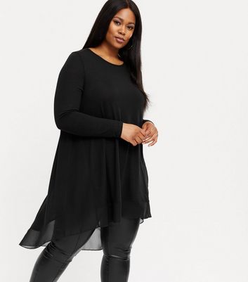 black chiffon plus size top