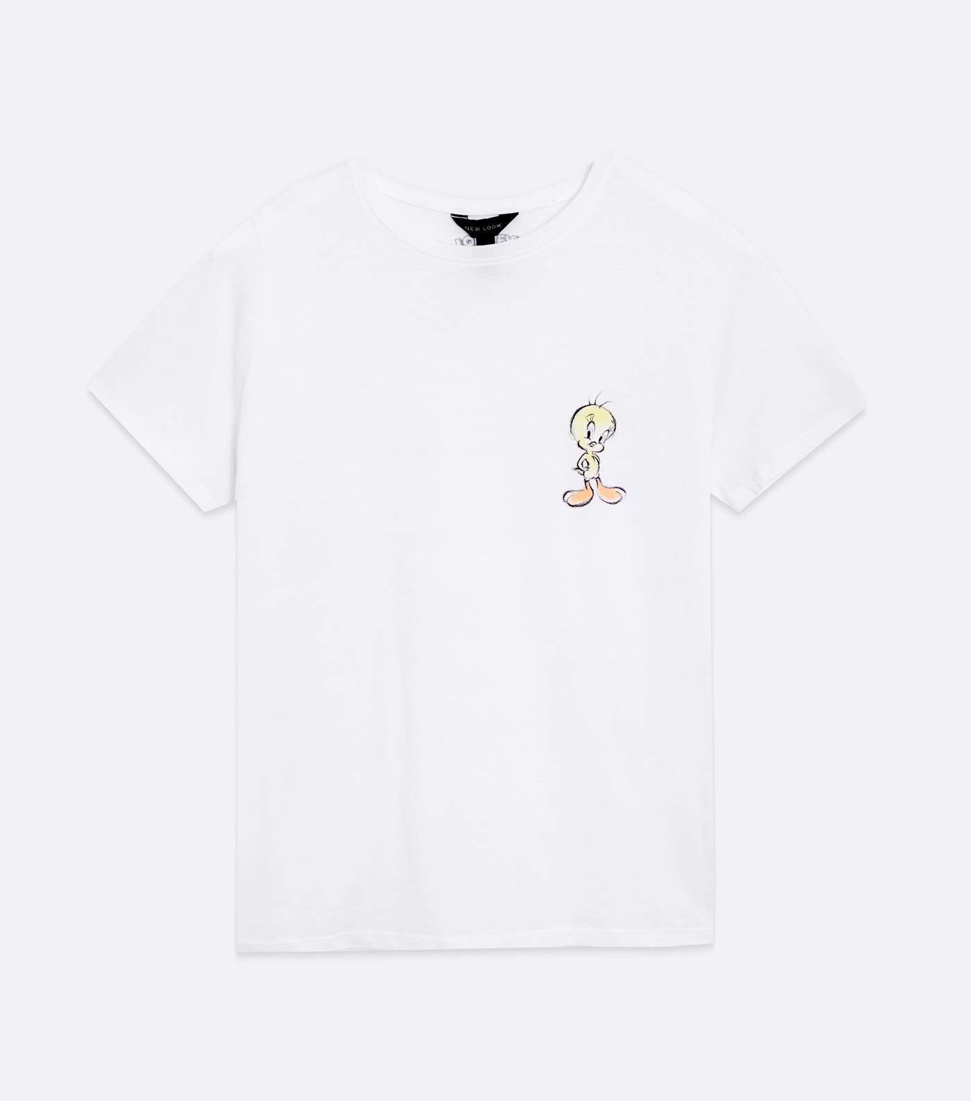White Looney Tunes Tweetie Pie Pocket Logo T-Shirt Image 5