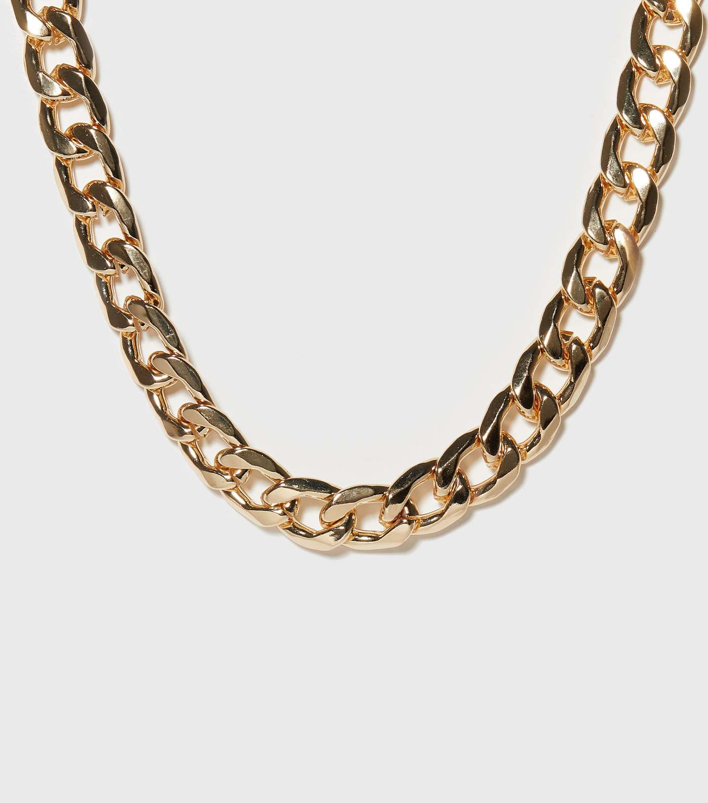 Gold Plain Chunky Chain Necklace