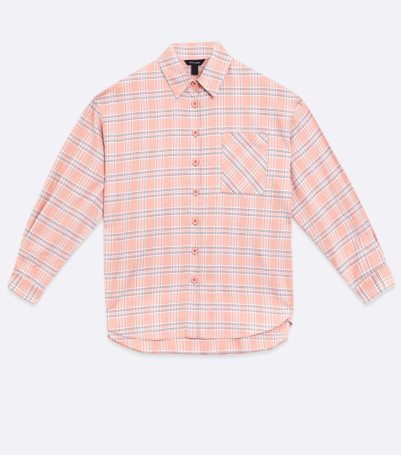 Pink Check Oversized Shirt Image 5