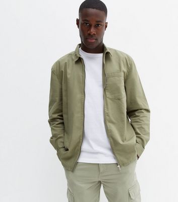 Mens olive overshirt sale