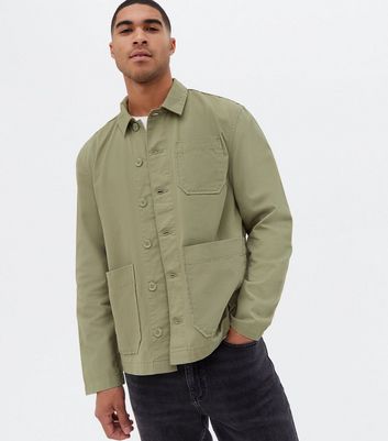 mens khaki shacket