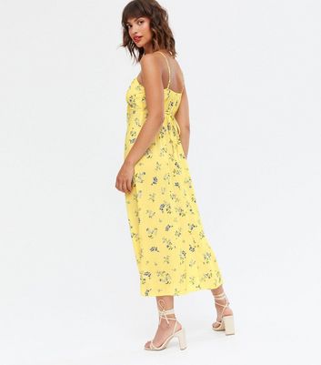 Stradivarius yellow hot sale dress