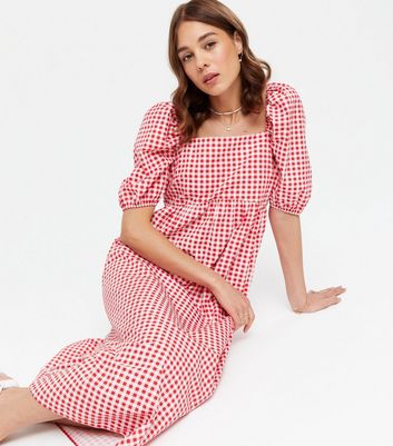 red and white gingham dress