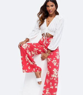 Trousers in printed cotton dark red  Weekend Max Mara