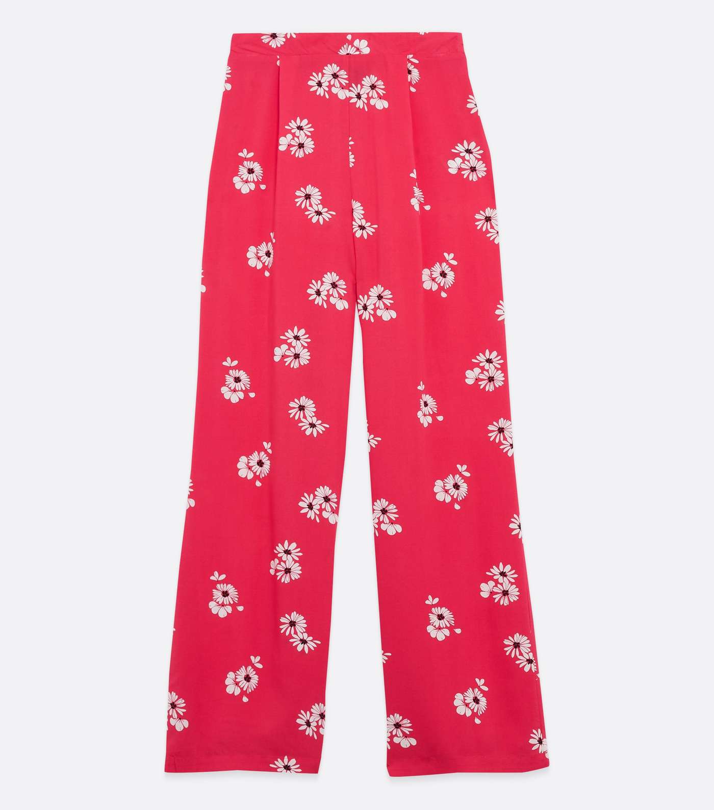 Red Floral High Waist Wide Leg Trousers Image 5