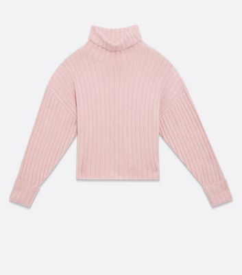 pale pink polo neck jumper