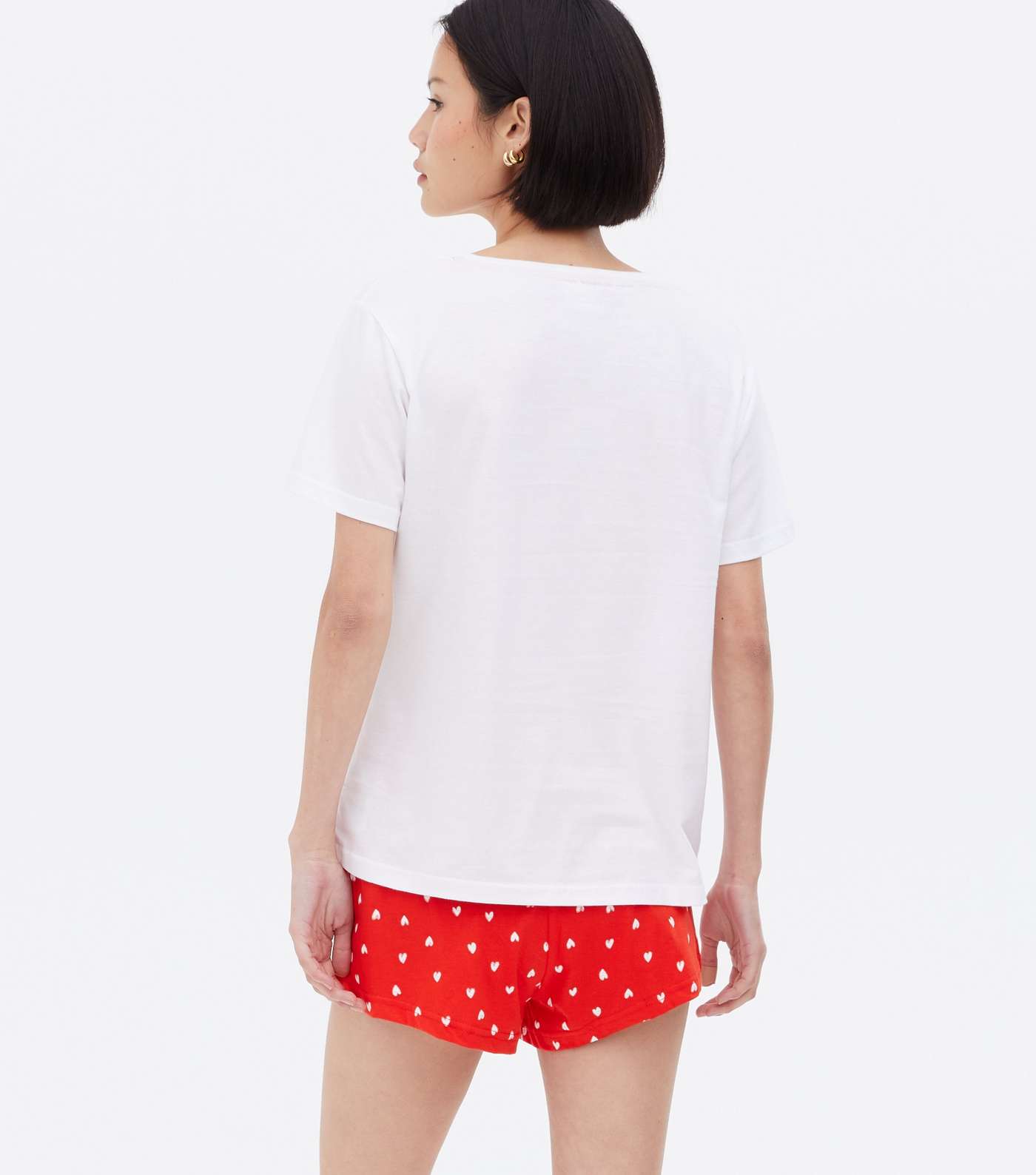 White Heart Short Pyjama Set Image 4