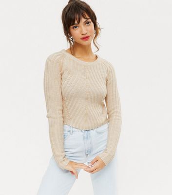 pointelle cropped sweater