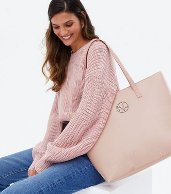 Light pink contrast snake panel tote bag on sale