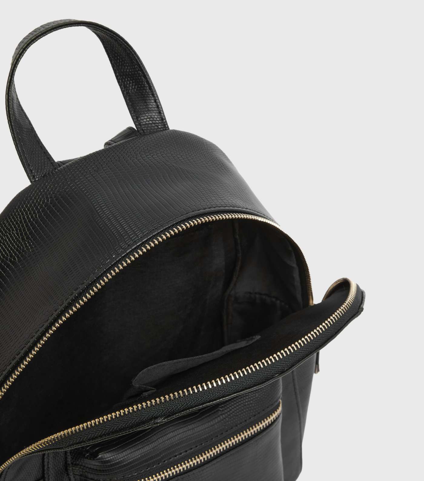 Black Leather-Look NL Logo Backpack Image 4