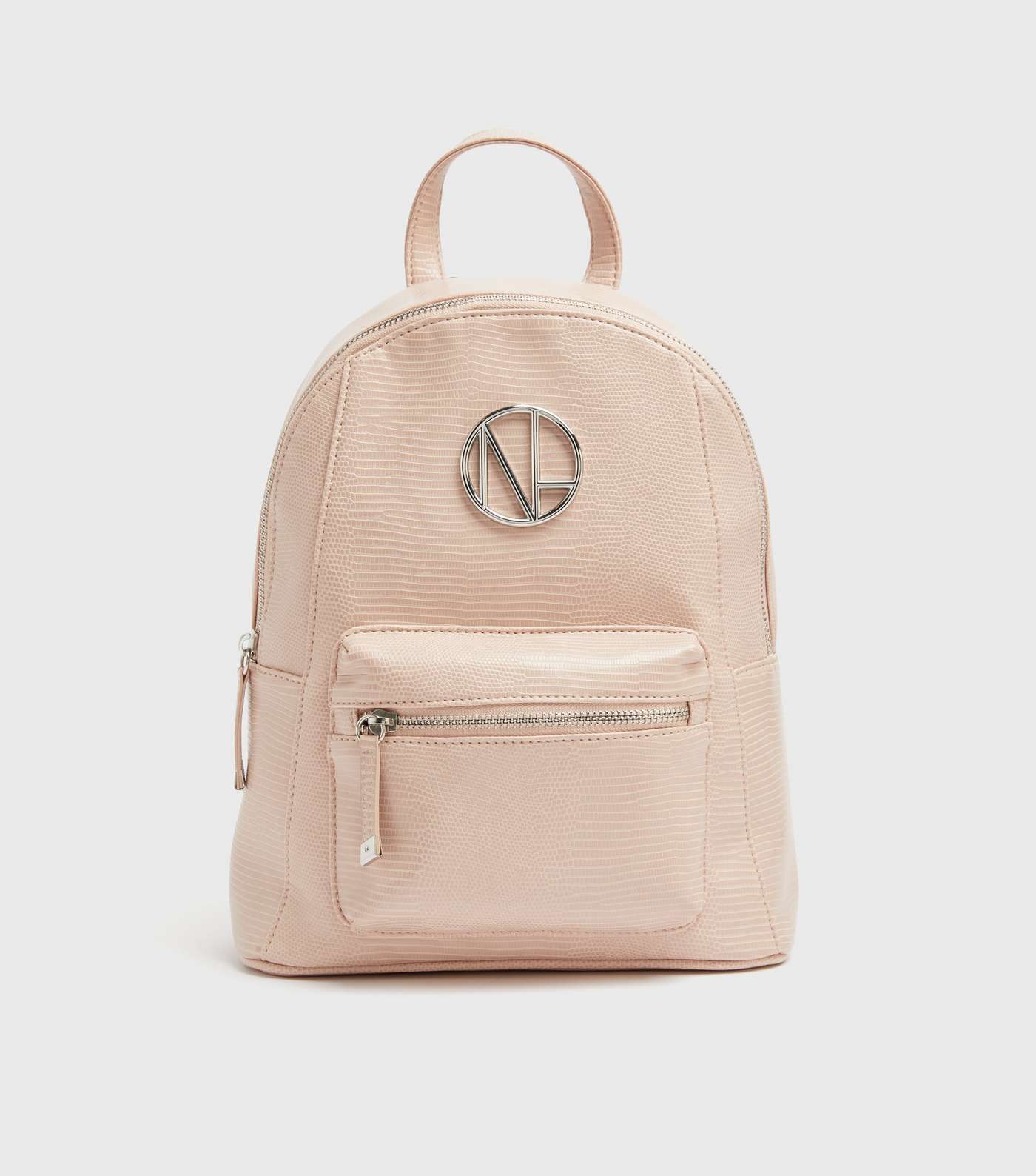 Pale Pink Leather-Look NL Logo Backpack