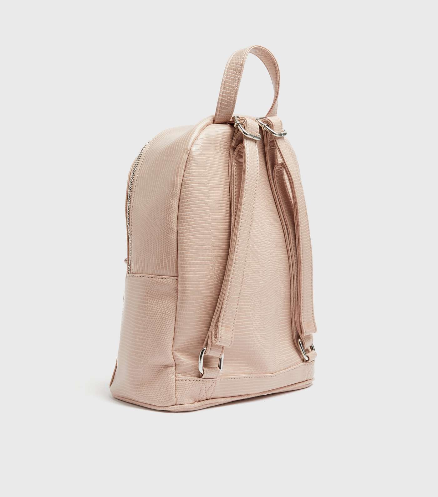 Pale Pink Leather-Look NL Logo Backpack Image 3