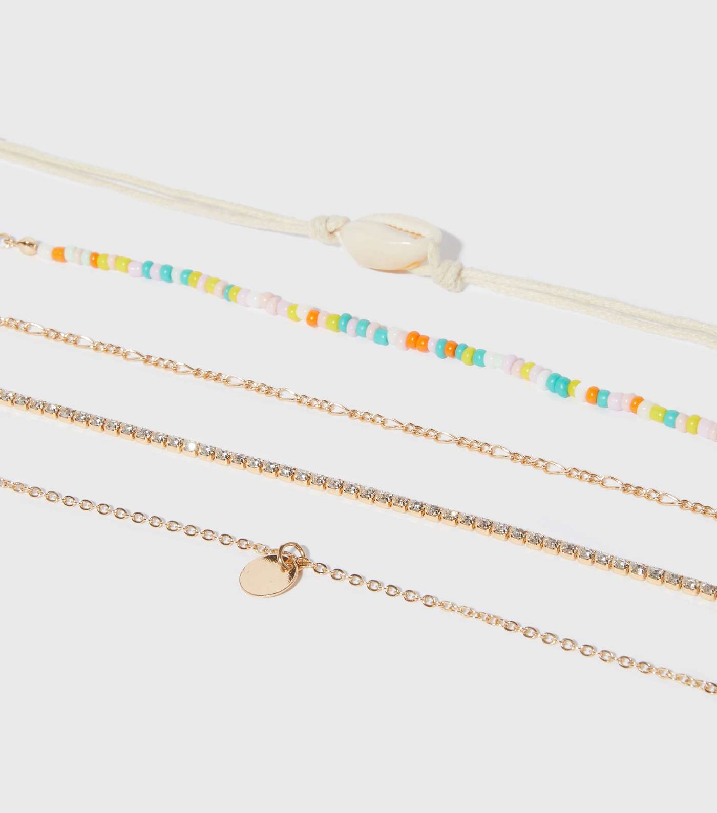 5 Pack Multicoloured Beaded Shell Bracelets Image 2