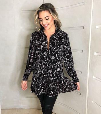 frill hem shirt dress