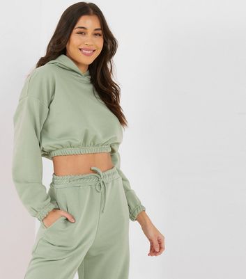 Mint green 2025 crop hoodie