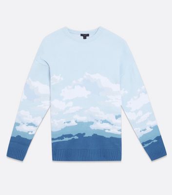 Blue sweater clearance with clouds