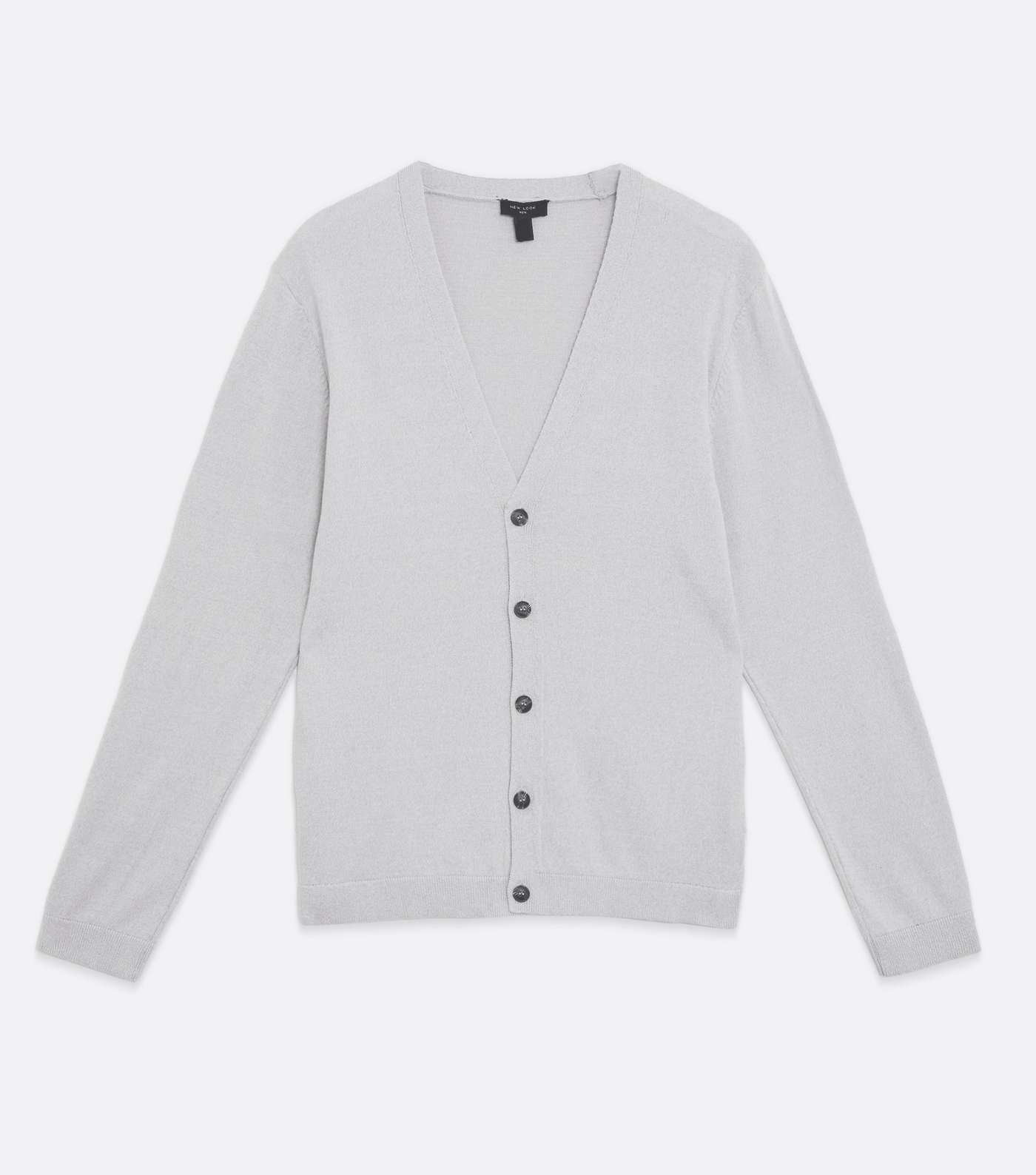 Pale Grey Fine Knit Long Sleeve Cardigan Image 5