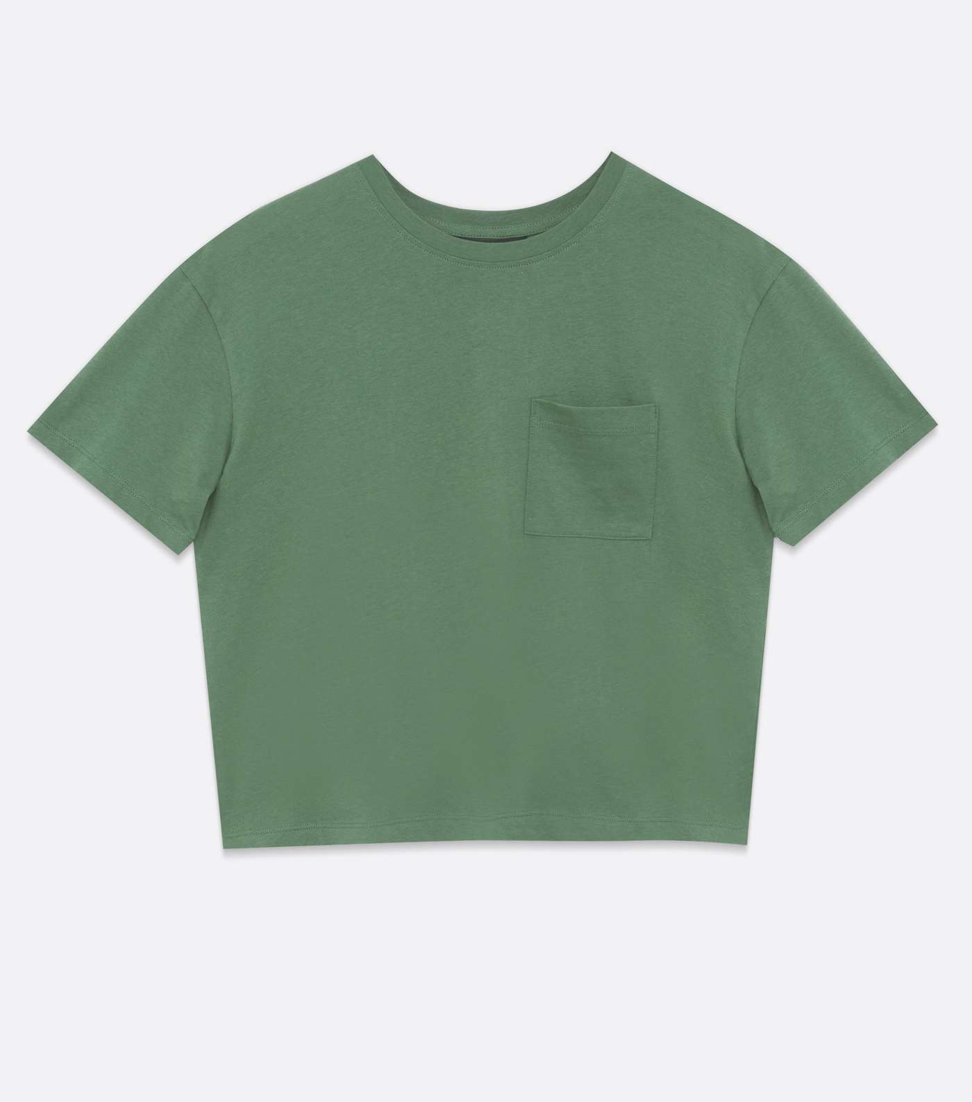 Dark Green Pocket Front Boxy T-Shirt Image 5