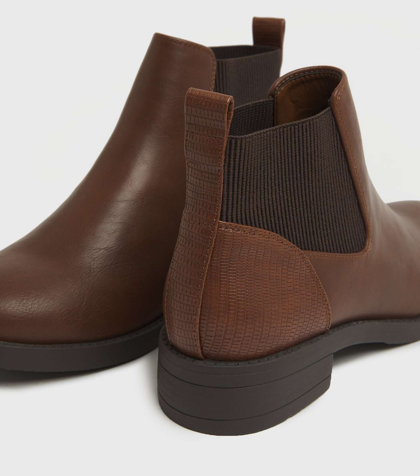 Tan Round Toe Chelsea Boots Image 4