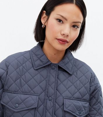 Click to view product details and reviews for Blue Quilted Pocket Front Shacket New Look.