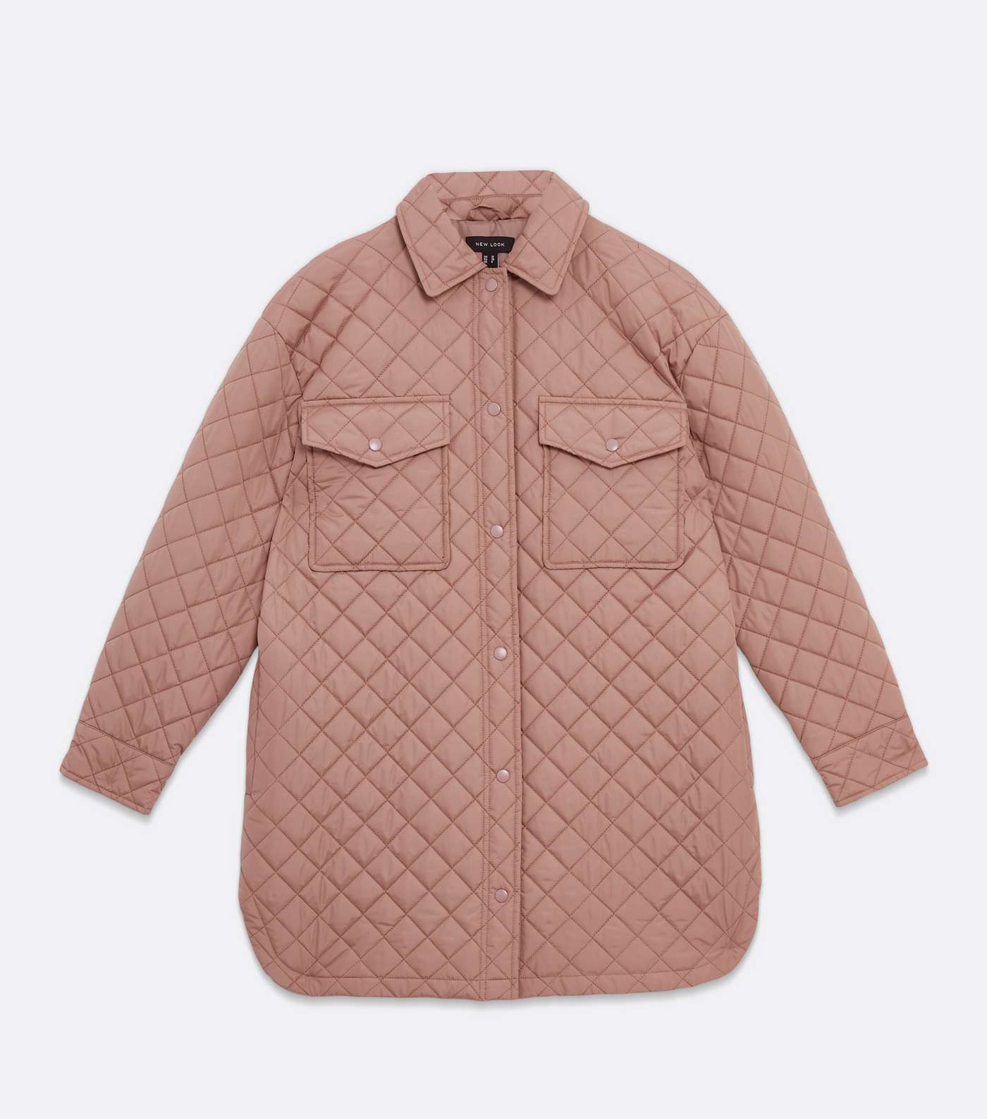 Mid Pink Quilted Pocket Front Shacket Image 5