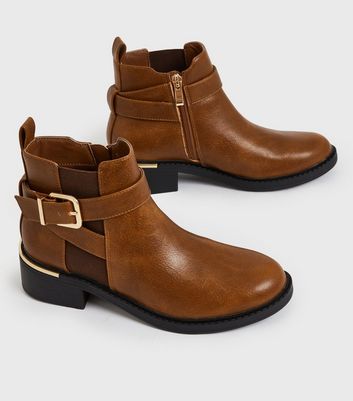 Tan buckle hotsell ankle boots