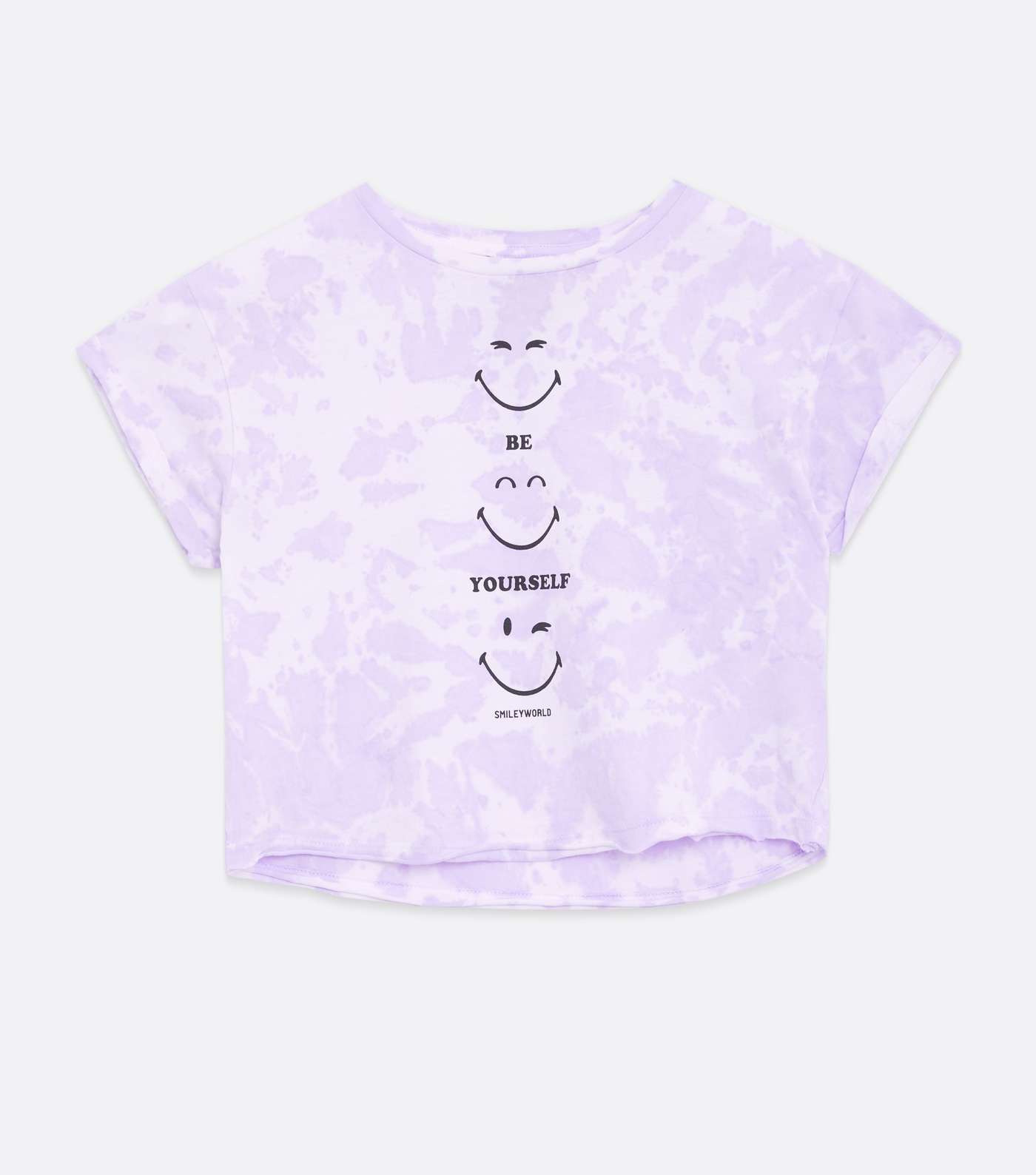 Girls Purple Tie Dye SmileyWorld Logo T-Shirt Image 5