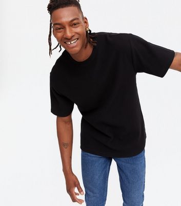 Sons Black Ribbed Oversized T-Shirt 
