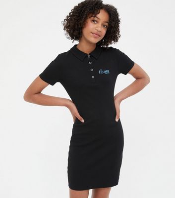 girls black polo dress